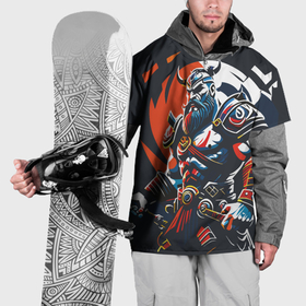 Накидка на куртку 3D с принтом Викинг в доспехах в Кировске, 100% полиэстер |  | Тематика изображения на принте: 
