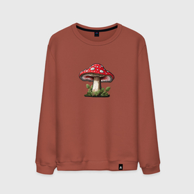 Мужской свитшот хлопок с принтом Красный пятнистый гриб в Тюмени, 100% хлопок |  | Тематика изображения на принте: 