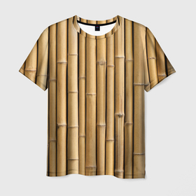 Мужская футболка 3D с принтом Стволы бамбука в Белгороде, 100% полиэфир | прямой крой, круглый вырез горловины, длина до линии бедер | Тематика изображения на принте: 