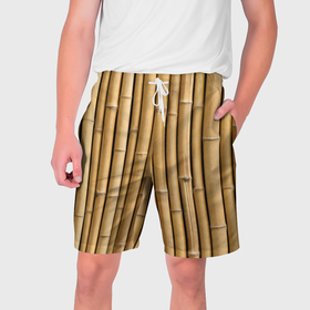 Мужские шорты 3D с принтом Стволы бамбука в Белгороде,  полиэстер 100% | прямой крой, два кармана без застежек по бокам. Мягкая трикотажная резинка на поясе, внутри которой широкие завязки. Длина чуть выше колен | Тематика изображения на принте: 