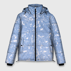 Мужская зимняя куртка 3D с принтом Белые хлопья на голубом фоне в Тюмени, верх — 100% полиэстер; подкладка — 100% полиэстер; утеплитель — 100% полиэстер | длина ниже бедра, свободный силуэт Оверсайз. Есть воротник-стойка, отстегивающийся капюшон и ветрозащитная планка. 

Боковые карманы с листочкой на кнопках и внутренний карман на молнии. | 