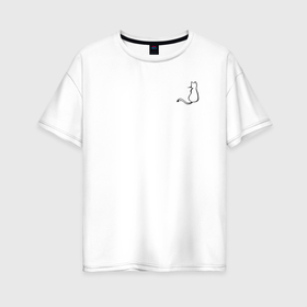 Женская футболка хлопок Oversize с принтом Киса: истина за спиной в Кировске, 100% хлопок | свободный крой, круглый ворот, спущенный рукав, длина до линии бедер
 | 