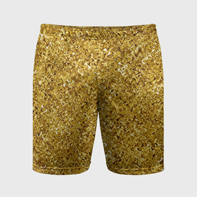 Мужские шорты спортивные с принтом Золотой волнистый с переливами ,  |  | 
