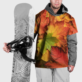 Накидка на куртку 3D с принтом Осенние яркие кленовые листья , 100% полиэстер |  | 