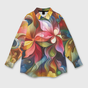 Мужская рубашка oversize 3D с принтом Яркие тропические цветы   живопись в Санкт-Петербурге,  |  | Тематика изображения на принте: 