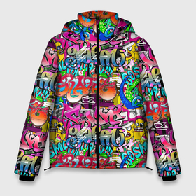 Мужская зимняя куртка 3D с принтом Graffiti funny в Тюмени, верх — 100% полиэстер; подкладка — 100% полиэстер; утеплитель — 100% полиэстер | длина ниже бедра, свободный силуэт Оверсайз. Есть воротник-стойка, отстегивающийся капюшон и ветрозащитная планка. 

Боковые карманы с листочкой на кнопках и внутренний карман на молнии. | 