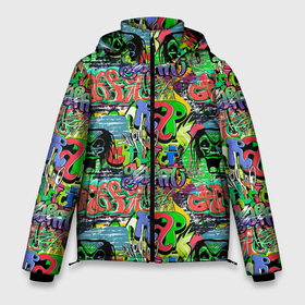 Мужская зимняя куртка 3D с принтом Graffiti rap в Тюмени, верх — 100% полиэстер; подкладка — 100% полиэстер; утеплитель — 100% полиэстер | длина ниже бедра, свободный силуэт Оверсайз. Есть воротник-стойка, отстегивающийся капюшон и ветрозащитная планка. 

Боковые карманы с листочкой на кнопках и внутренний карман на молнии. | 