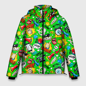 Мужская зимняя куртка 3D с принтом Hello Like Boom в Петрозаводске, верх — 100% полиэстер; подкладка — 100% полиэстер; утеплитель — 100% полиэстер | длина ниже бедра, свободный силуэт Оверсайз. Есть воротник-стойка, отстегивающийся капюшон и ветрозащитная планка. 

Боковые карманы с листочкой на кнопках и внутренний карман на молнии. | Тематика изображения на принте: 