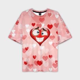 Мужская футболка oversize 3D с принтом Влюбленный взляд сердца в Новосибирске,  |  | Тематика изображения на принте: 