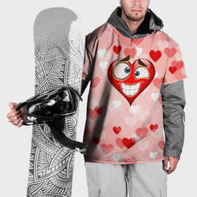 Накидка на куртку 3D с принтом Влюбленный взляд сердца в Новосибирске, 100% полиэстер |  | Тематика изображения на принте: 