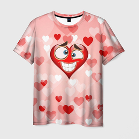 Мужская футболка 3D с принтом Влюбленный взляд сердца в Новосибирске, 100% полиэфир | прямой крой, круглый вырез горловины, длина до линии бедер | Тематика изображения на принте: 