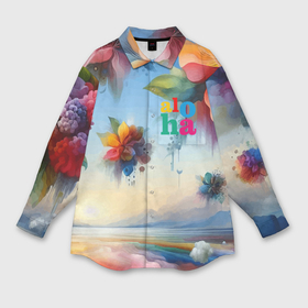 Мужская рубашка oversize 3D с принтом Tropic fantasy landscape   aloha в Екатеринбурге,  |  | 