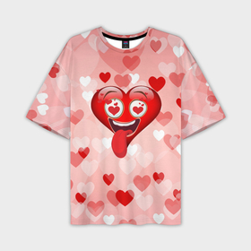Мужская футболка oversize 3D с принтом Влюбленное сердечко ,  |  | 