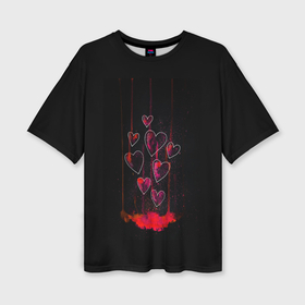 Женская футболка oversize 3D с принтом Раненые сердца в Курске,  |  | 