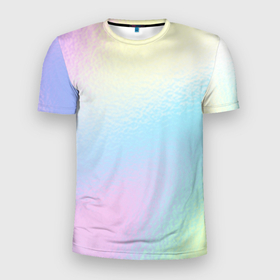 Мужская футболка 3D Slim с принтом Светлая голография в Санкт-Петербурге, 100% полиэстер с улучшенными характеристиками | приталенный силуэт, круглая горловина, широкие плечи, сужается к линии бедра | 
