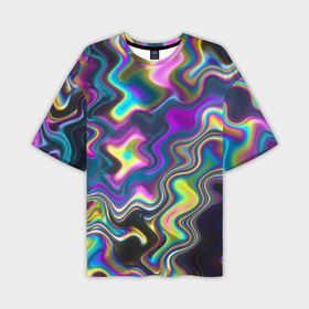 Мужская футболка oversize 3D с принтом Волнистые абстрактные волны в Кировске,  |  | 