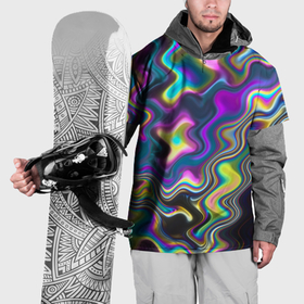 Накидка на куртку 3D с принтом Волнистые абстрактные волны в Кировске, 100% полиэстер |  | 