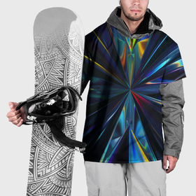 Накидка на куртку 3D с принтом Голографические линии из центра в Кировске, 100% полиэстер |  | Тематика изображения на принте: 