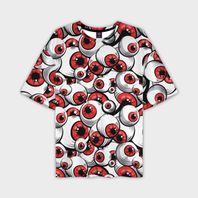 Мужская футболка oversize 3D с принтом Красные глазные яблоки ,  |  | 
