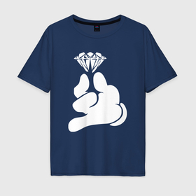 Мужская футболка хлопок Oversize с принтом Diamond в Екатеринбурге, 100% хлопок | свободный крой, круглый ворот, “спинка” длиннее передней части | Тематика изображения на принте: 