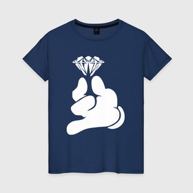 Женская футболка хлопок с принтом Diamond , 100% хлопок | прямой крой, круглый вырез горловины, длина до линии бедер, слегка спущенное плечо | 