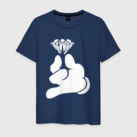 Мужская футболка хлопок с принтом Diamond в Екатеринбурге, 100% хлопок | прямой крой, круглый вырез горловины, длина до линии бедер, слегка спущенное плечо. | 