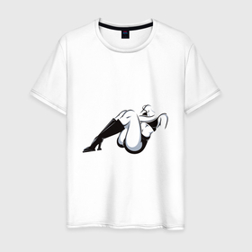 Мужская футболка хлопок с принтом Эстетика тела в Тюмени, 100% хлопок | прямой крой, круглый вырез горловины, длина до линии бедер, слегка спущенное плечо. | Тематика изображения на принте: 