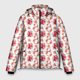 Мужская зимняя куртка 3D с принтом 8 марта праздничные цветы в Кировске, верх — 100% полиэстер; подкладка — 100% полиэстер; утеплитель — 100% полиэстер | длина ниже бедра, свободный силуэт Оверсайз. Есть воротник-стойка, отстегивающийся капюшон и ветрозащитная планка. 

Боковые карманы с листочкой на кнопках и внутренний карман на молнии. | 