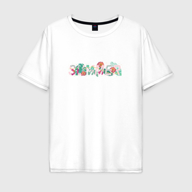 Мужская футболка хлопок Oversize с принтом Summer and flowers в Санкт-Петербурге, 100% хлопок | свободный крой, круглый ворот, “спинка” длиннее передней части | 