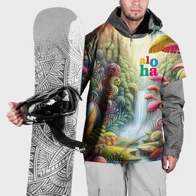 Накидка на куртку 3D с принтом Сказочный тропический лес   алоха в Петрозаводске, 100% полиэстер |  | 