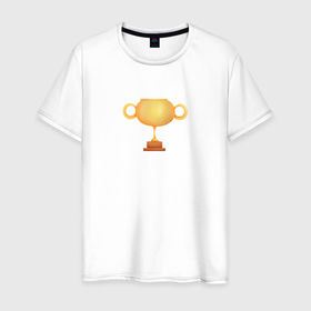 Мужская футболка хлопок с принтом Кубок чемпиона за победу в Екатеринбурге, 100% хлопок | прямой крой, круглый вырез горловины, длина до линии бедер, слегка спущенное плечо. | 