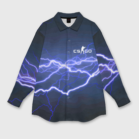 Мужская рубашка oversize 3D с принтом Counter Strike   lightning в Кировске,  |  | 