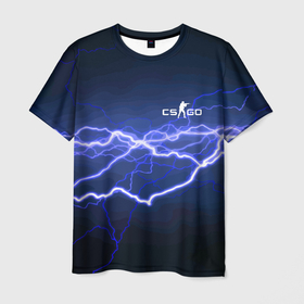 Мужская футболка 3D с принтом Counter Strike   lightning в Курске, 100% полиэфир | прямой крой, круглый вырез горловины, длина до линии бедер | 