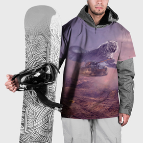 Накидка на куртку 3D с принтом Хищник за танком в Тюмени, 100% полиэстер |  | 