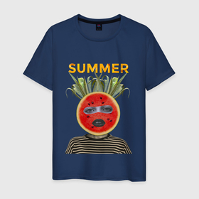 Мужская футболка хлопок с принтом Девочка фрукт в Тюмени, 100% хлопок | прямой крой, круглый вырез горловины, длина до линии бедер, слегка спущенное плечо. | 