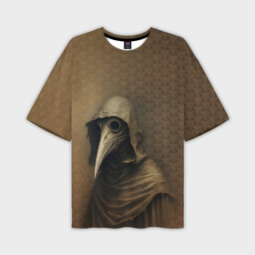 Мужская футболка oversize 3D с принтом Чумной доктор в балахоне ,  |  | Тематика изображения на принте: 