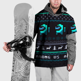 Накидка на куртку 3D с принтом Among us зима олени , 100% полиэстер |  | Тематика изображения на принте: 