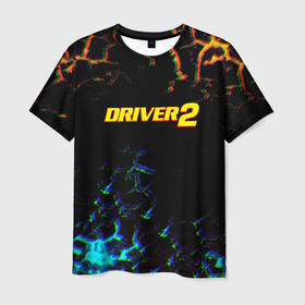 Мужская футболка 3D с принтом Driver 2 гонки ретро гейм в Екатеринбурге, 100% полиэфир | прямой крой, круглый вырез горловины, длина до линии бедер | 