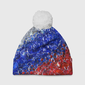 Шапка 3D c помпоном с принтом Драгоценные камни России в Екатеринбурге, 100% полиэстер | универсальный размер, печать по всей поверхности изделия | 
