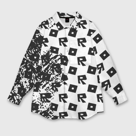 Мужская рубашка oversize 3D с принтом Roblox pattern game black в Тюмени,  |  | 