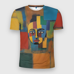 Мужская футболка 3D Slim с принтом В поисках лица в городе Новоалтайск, 100% полиэстер с улучшенными характеристиками | приталенный силуэт, круглая горловина, широкие плечи, сужается к линии бедра | 