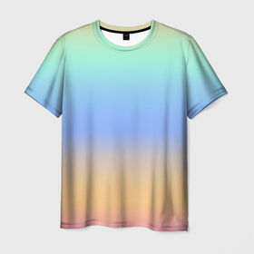 Мужская футболка 3D с принтом Голографический цветной градиент в Санкт-Петербурге, 100% полиэфир | прямой крой, круглый вырез горловины, длина до линии бедер | 