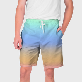 Мужские шорты 3D с принтом Голографический цветной градиент в Санкт-Петербурге,  полиэстер 100% | прямой крой, два кармана без застежек по бокам. Мягкая трикотажная резинка на поясе, внутри которой широкие завязки. Длина чуть выше колен | 