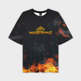 Мужская футболка oversize 3D с принтом Warframe шутер flame в Белгороде,  |  | 
