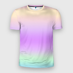 Мужская футболка 3D Slim с принтом Голографический яркий градиент в Белгороде, 100% полиэстер с улучшенными характеристиками | приталенный силуэт, круглая горловина, широкие плечи, сужается к линии бедра | 