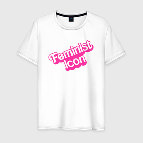 Мужская футболка хлопок с принтом Икона феминизма в Тюмени, 100% хлопок | прямой крой, круглый вырез горловины, длина до линии бедер, слегка спущенное плечо. | 