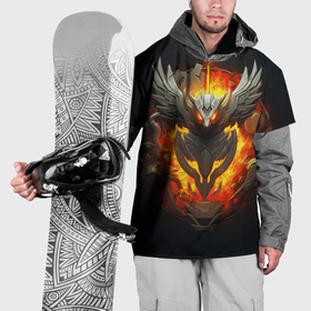 Накидка на куртку 3D с принтом Огненный символ орла в Кировске, 100% полиэстер |  | Тематика изображения на принте: 