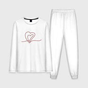 Мужская пижама с лонгсливом хлопок с принтом Два любящих сердца в сердце в Курске,  |  | Тематика изображения на принте: 