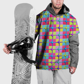 Накидка на куртку 3D с принтом Разноцветная спортивная сетка в Курске, 100% полиэстер |  | 