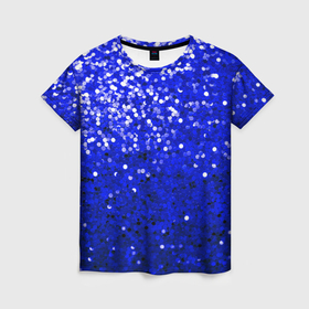 Женская футболка 3D с принтом Сапфировый гламур в Кировске, 100% полиэфир ( синтетическое хлопкоподобное полотно) | прямой крой, круглый вырез горловины, длина до линии бедер | 